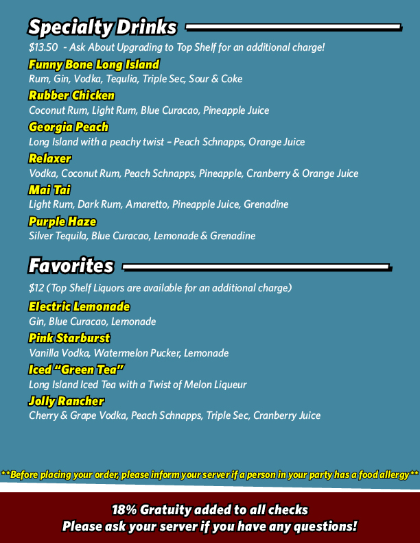 Food Drink Menu Syracuse Funny Bone Comedy Club Restaurant food-drink-menu-syracuse-funny-bone-comedy-club-restaurant